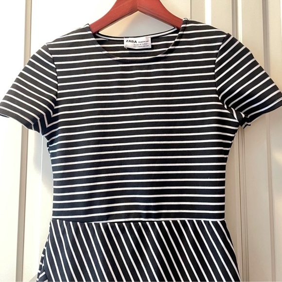 ZARA STRIPED MIDI DRESS SZ M - Picture 2 of 5